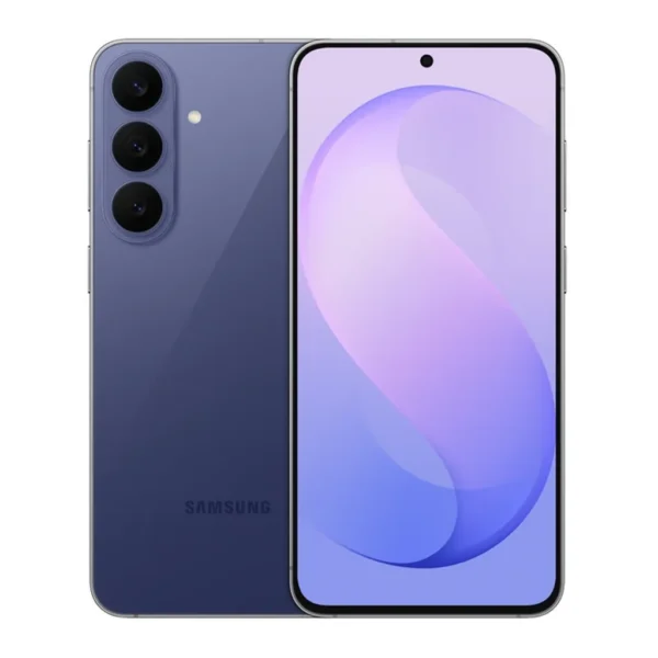 Samsung Galaxy S26 FE Blueberry — front and rear Samsung Galaxy S26 FE Blueberry — front and rear