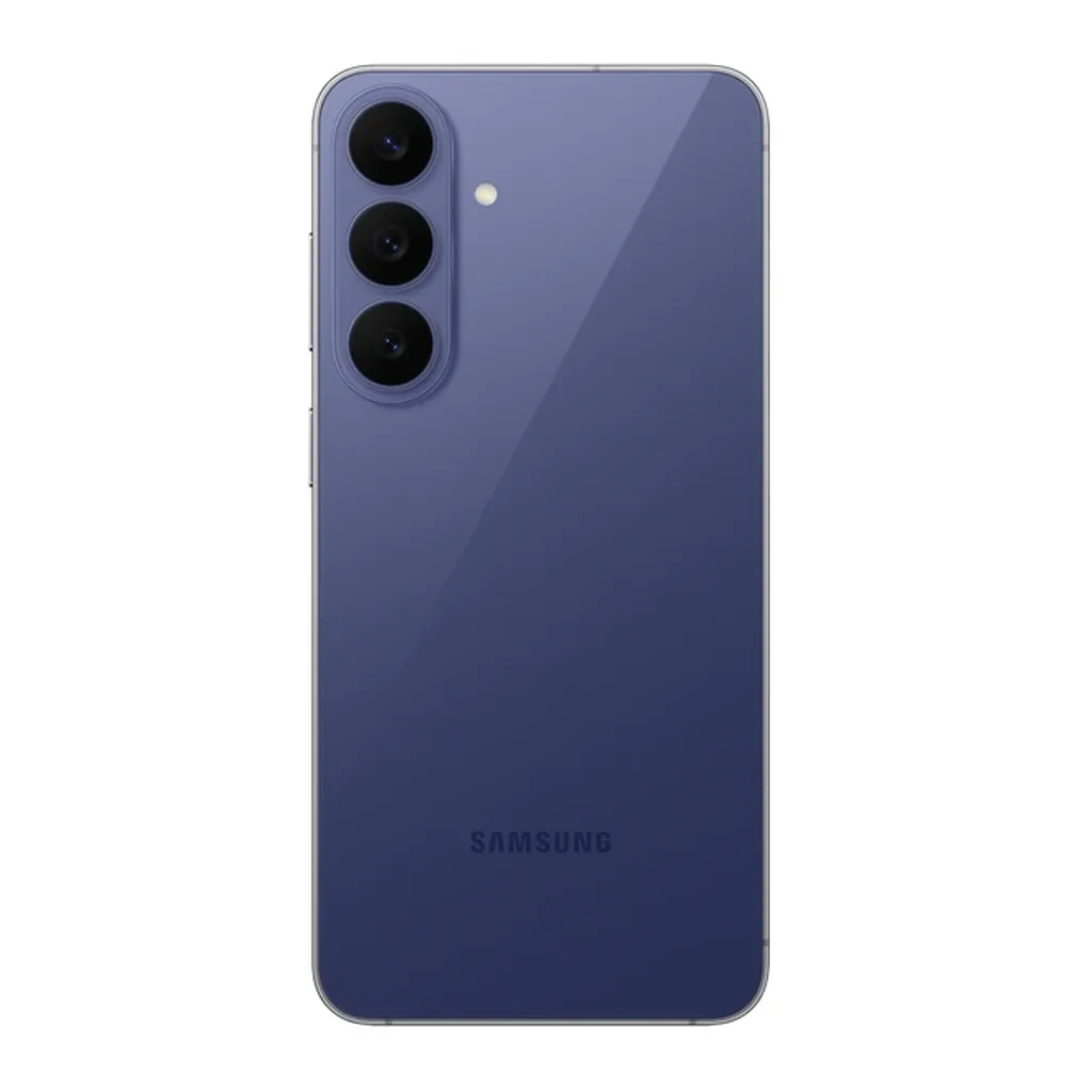 Samsung Galaxy S26 FE Blueberry — rear view Samsung Galaxy S26 FE Blueberry — rear view