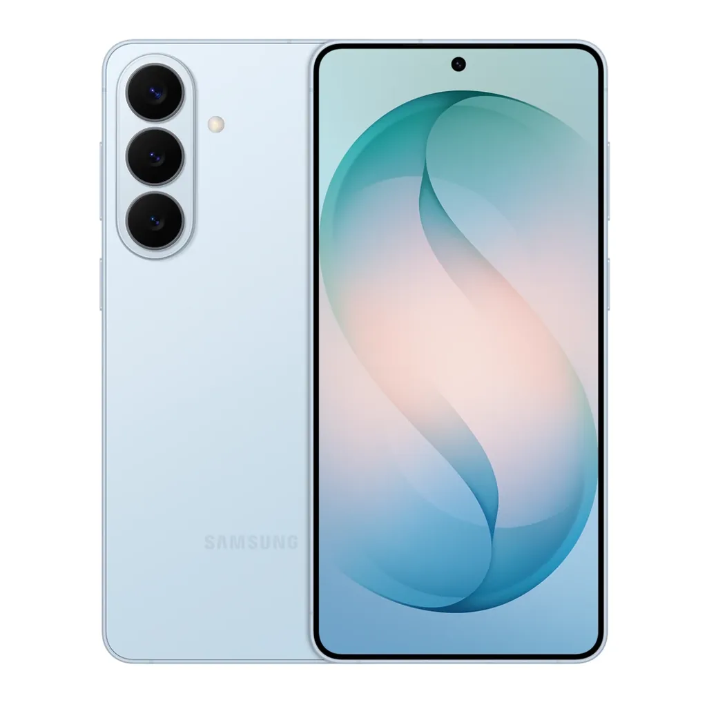 Samsung Galaxy S26+ Sky Blue — front and rear Samsung Galaxy S26+ Sky Blue — front and rear
