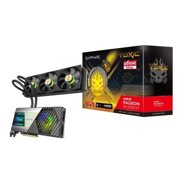 Sapphire TOXIC AMD Radeon RX 6900 XT Gaming OC 16GB GDDR6 Graphics Card, 256-Bit, PCI Express 4.0, 1 x HDMI 2.1, 3 x DisplayPort 1.4, Extreme Edition – Main image Sapphire TOXIC AMD Radeon RX 6900 XT Gaming OC 16GB GDDR6 Graphics Card, 256-Bit, PCI Express 4.0, 1 x HDMI 2.1, 3 x DisplayPort 1.4, Extreme Edition – Main image