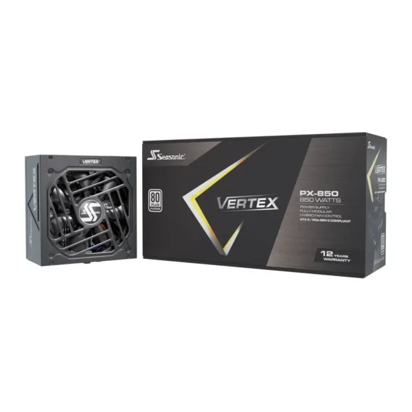 Seasonic VERTEX PX ATX 3.1 Fully Modular Power Supply, 850W Power, 80 PLUS Platinum Efficiency, 135mm Fluid Dynamic Bearing Type, ATX/EPS Form Factor, Black | VERTEX PX – Main image Seasonic VERTEX PX ATX 3.1 Fully Modular Power Supply, 850W Power, 80 PLUS Platinum Efficiency, 135mm Fluid Dynamic Bearing Type, ATX/EPS Form Factor, Black | VERTEX PX – Main image