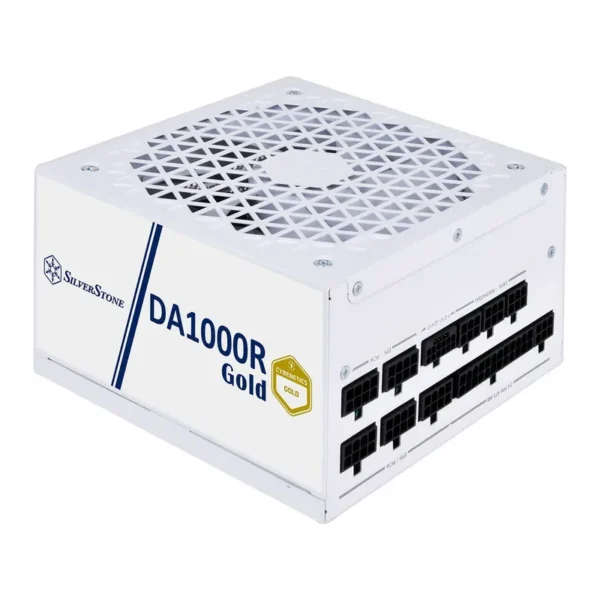 Silverstone DA1000R Fully Modular ATX Power Supply, Cybenetics Gold, 1000W Max Output Power, Gen5 12VHPWR PCIe Connector, 135mm Silent FDB Fan, Active PFC, White | SST-DA1000R-GM-WWW – Main image Silverstone DA1000R Fully Modular ATX Power Supply, Cybenetics Gold, 1000W Max Output Power, Gen5 12VHPWR PCIe Connector, 135mm Silent FDB Fan, Active PFC, White | SST-DA1000R-GM-WWW – Main image