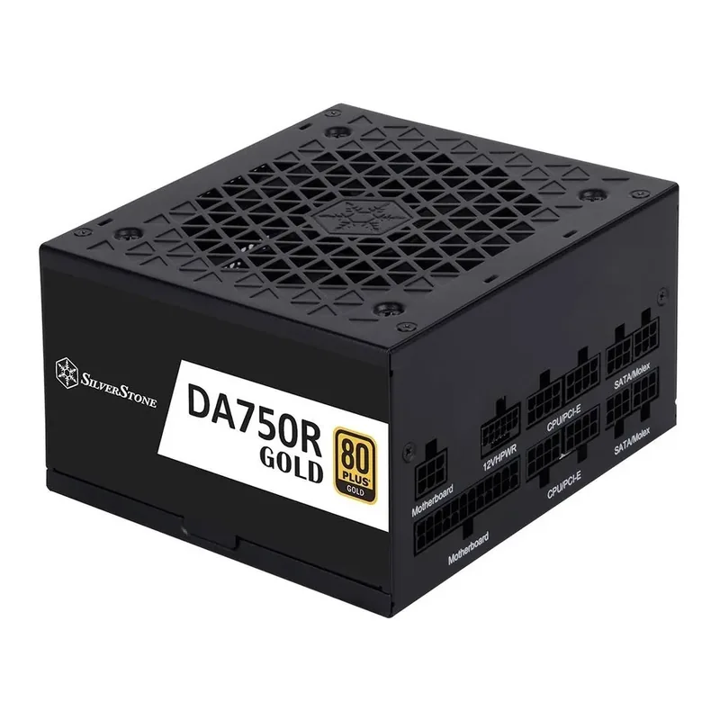 SilverStone DA750R Gold Fully Modular Power Supply, 80 PLUS Gold, 750W ATX 3.0 & PCIe 5.0, Active PFC, Silent 120mm FDB Fan, Japanese Capacitors, Black | SST-DA750R-GM – Gallery image 1 SilverStone DA750R Gold Fully Modular Power Supply, 80 PLUS Gold, 750W ATX 3.0 & PCIe 5.0, Active PFC, Silent 120mm FDB Fan, Japanese Capacitors, Black | SST-DA750R-GM – Gallery image 1