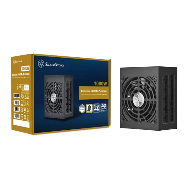 SilverStone Extreme 1000Rz Fully Modular SFX Power Supply, 1000W Power, Cybenetics Platinum, Silent 92mm FDB Fan, Active PFC, All Japanese Electrolytic Capacitors, Black | SST-EX1000R-PM – Main image SilverStone Extreme 1000Rz Fully Modular SFX Power Supply, 1000W Power, Cybenetics Platinum, Silent 92mm FDB Fan, Active PFC, All Japanese Electrolytic Capacitors, Black | SST-EX1000R-PM – Main image