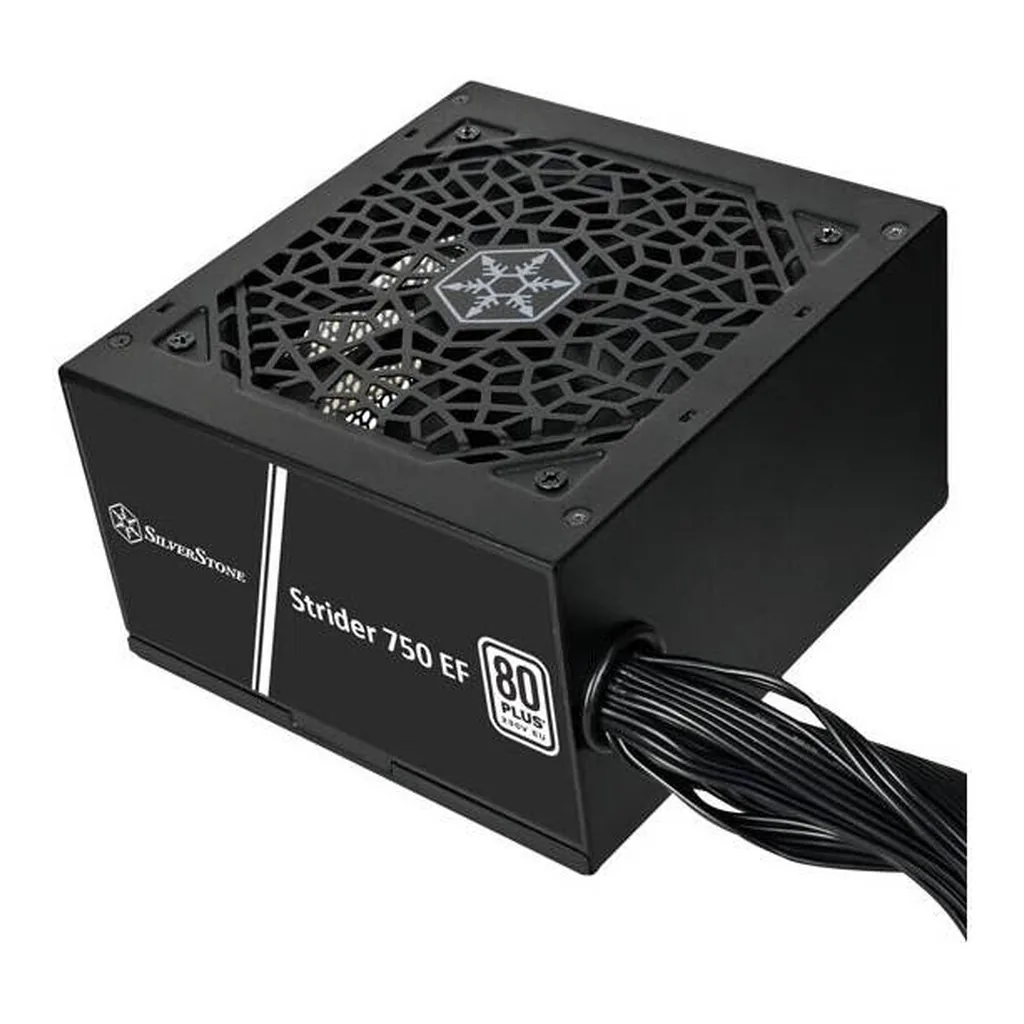 SilverStone Strider 750 EF Non-Modular Power Supply, 80 Plus Efficiency, Active PFC, 120mm Silent Fan, ATX (PS2) Form, 18 dBA Noise Level, 100,000 Hours MTBF, Black | SST-ST750-EF – Gallery image 1 SilverStone Strider 750 EF Non-Modular Power Supply, 80 Plus Efficiency, Active PFC, 120mm Silent Fan, ATX (PS2) Form, 18 dBA Noise Level, 100,000 Hours MTBF, Black | SST-ST750-EF – Gallery image 1