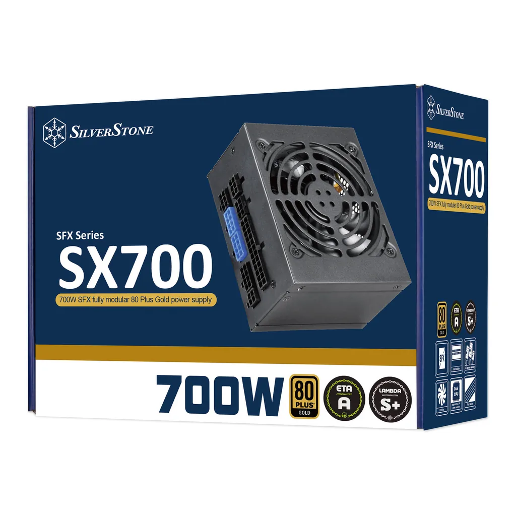 SilverStone SX700-G Fully Modular Power Supply, 700W Power, 80 PLUS Gold Efficiency, Single 92mm FDB Fan, Active PFC, Japanese Capacitors, SFX Form Factor, Black | SST-SX700-G V1.1 – Gallery image 1 SilverStone SX700-G Fully Modular Power Supply, 700W Power, 80 PLUS Gold Efficiency, Single 92mm FDB Fan, Active PFC, Japanese Capacitors, SFX Form Factor, Black | SST-SX700-G V1.1 – Gallery image 1