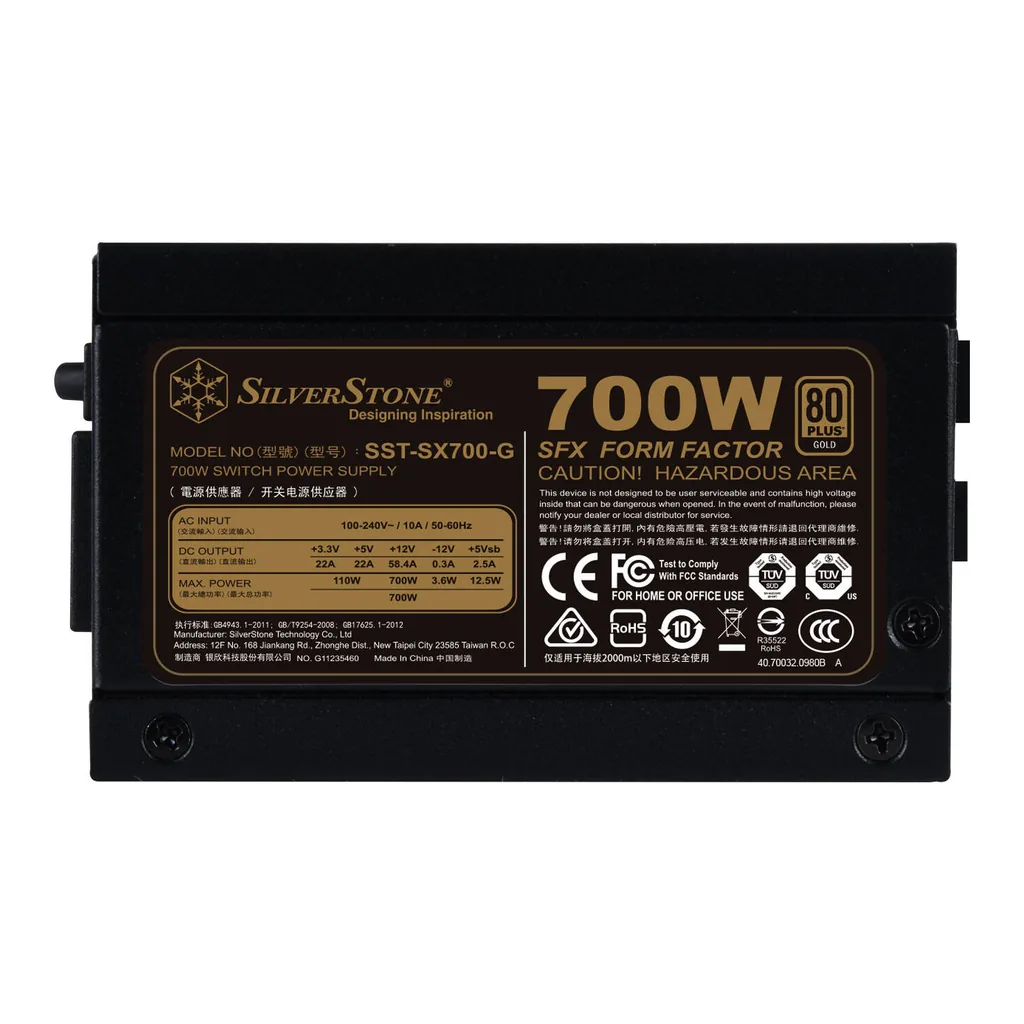 SilverStone SX700-G Fully Modular Power Supply, 700W Power, 80 PLUS Gold Efficiency, Single 92mm FDB Fan, Active PFC, Japanese Capacitors, SFX Form Factor, Black | SST-SX700-G V1.1 – Gallery image 3 SilverStone SX700-G Fully Modular Power Supply, 700W Power, 80 PLUS Gold Efficiency, Single 92mm FDB Fan, Active PFC, Japanese Capacitors, SFX Form Factor, Black | SST-SX700-G V1.1 – Gallery image 3