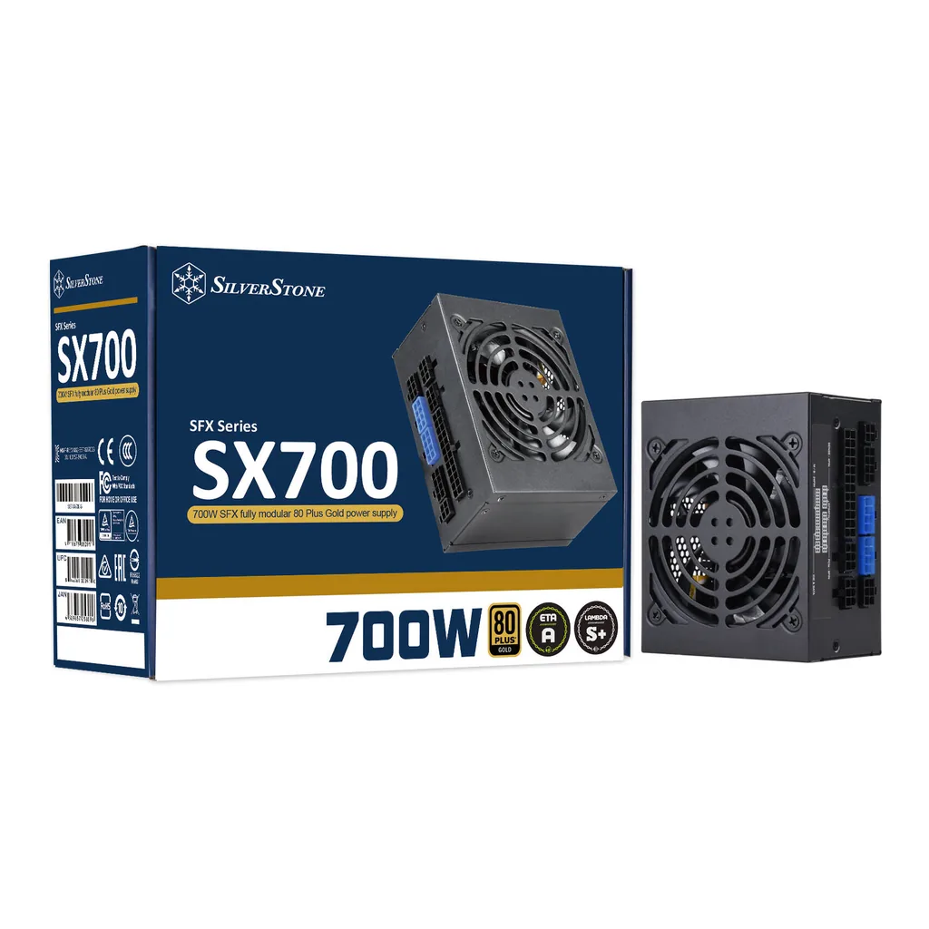 SilverStone SX700-G Fully Modular Power Supply, 700W Power, 80 PLUS Gold Efficiency, Single 92mm FDB Fan, Active PFC, Japanese Capacitors, SFX Form Factor, Black | SST-SX700-G V1.1 – Main image SilverStone SX700-G Fully Modular Power Supply, 700W Power, 80 PLUS Gold Efficiency, Single 92mm FDB Fan, Active PFC, Japanese Capacitors, SFX Form Factor, Black | SST-SX700-G V1.1 – Main image