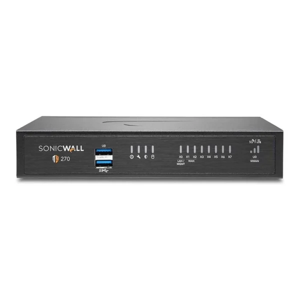 SonicWALL TZ270 Security Appliance: 750 Mbps UTM, 1-10 Users, 50 VPN, 750,000 Sessions, 8x 1GbE, 2x USB 3.0, Black | 02-SSC-2821 – Main image SonicWALL TZ270 Security Appliance: 750 Mbps UTM, 1-10 Users, 50 VPN, 750,000 Sessions, 8x 1GbE, 2x USB 3.0, Black | 02-SSC-2821 – Main image