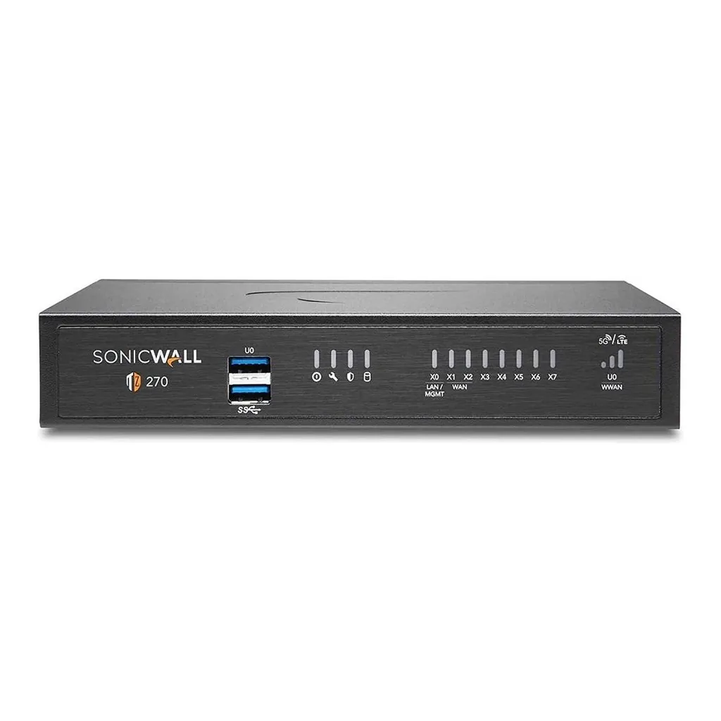 SonicWALL TZ270 Security Appliance: 750 Mbps UTM, 1-10 Users, 50 VPN, 750,000 Sessions, 8x 1GbE, 2x USB 3.0, Black | 02-SSC-2821 – Main image SonicWALL TZ270 Security Appliance: 750 Mbps UTM, 1-10 Users, 50 VPN, 750,000 Sessions, 8x 1GbE, 2x USB 3.0, Black | 02-SSC-2821 – Main image