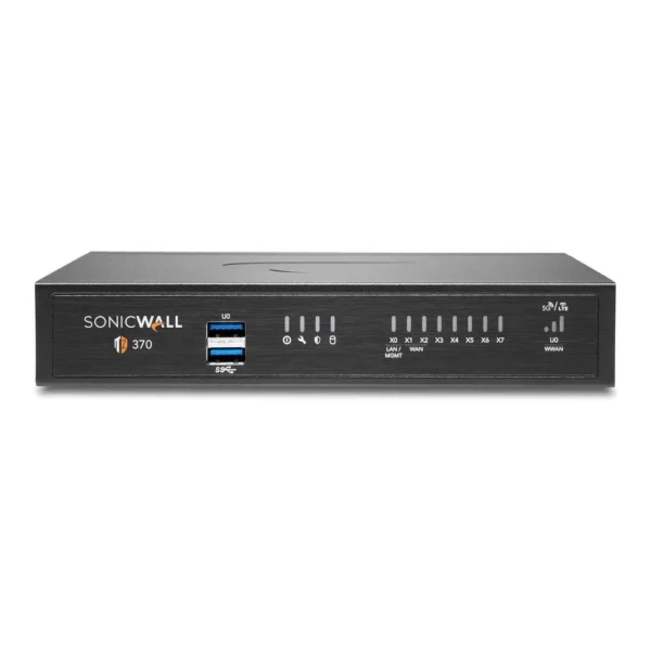 SonicWall TZ370 TotalSecure Firewall, 8x1GbE Interfaces, 3Gbps Firewall Throughput, IPS, DPI SSL, VPN Support, Advanced Edition 1YR | 02-SSC-6819 – Main image SonicWall TZ370 TotalSecure Firewall, 8x1GbE Interfaces, 3Gbps Firewall Throughput, IPS, DPI SSL, VPN Support, Advanced Edition 1YR | 02-SSC-6819 – Main image