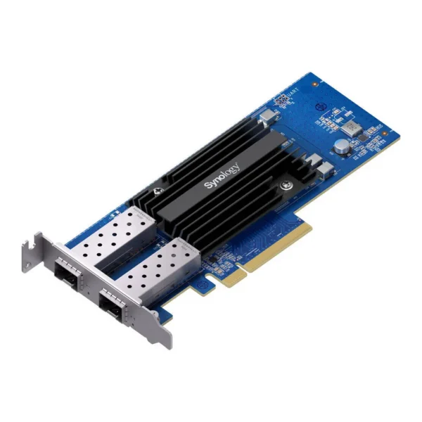 Synology E25G30-F2 2-Port 25G SFP28 to PCIe 3.0 Adapter Card, 2 x 25G SFP28 Slots, PCIe 3.0 x8 Interface, Supports SR and LR Transceivers, CPU Offloading Technology | E25G30-F2 – Main image Synology E25G30-F2 2-Port 25G SFP28 to PCIe 3.0 Adapter Card, 2 x 25G SFP28 Slots, PCIe 3.0 x8 Interface, Supports SR and LR Transceivers, CPU Offloading Technology | E25G30-F2 – Main image