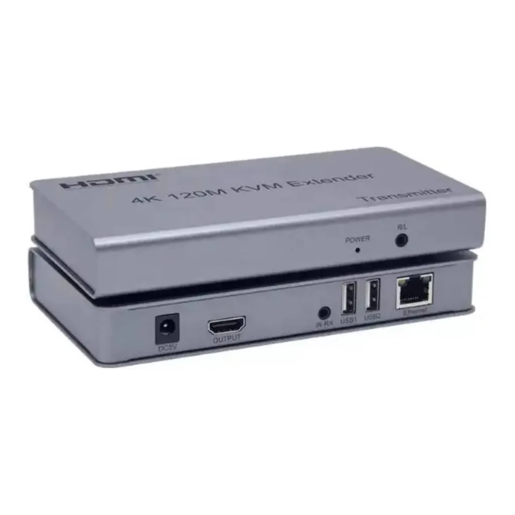Taradhin 4K HDMI KVM Extender over Cat5e/Cat6, 120m Long-Range, USB Keyboard & Mouse, IR Remote, Professional Transmitter for Office, Classroom, Home Theater | 4k120extender – Gallery image 1 Taradhin 4K HDMI KVM Extender over Cat5e/Cat6, 120m Long-Range, USB Keyboard & Mouse, IR Remote, Professional Transmitter for Office, Classroom, Home Theater | 4k120extender – Gallery image 1