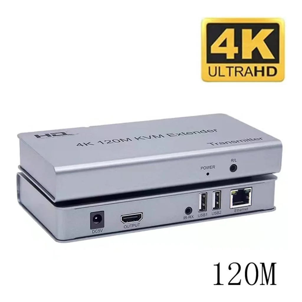 Taradhin 4K HDMI KVM Extender over Cat5e/Cat6, 120m Long-Range, USB Keyboard & Mouse, IR Remote, Professional Transmitter for Office, Classroom, Home Theater | 4k120extender – Gallery image 2 Taradhin 4K HDMI KVM Extender over Cat5e/Cat6, 120m Long-Range, USB Keyboard & Mouse, IR Remote, Professional Transmitter for Office, Classroom, Home Theater | 4k120extender – Gallery image 2