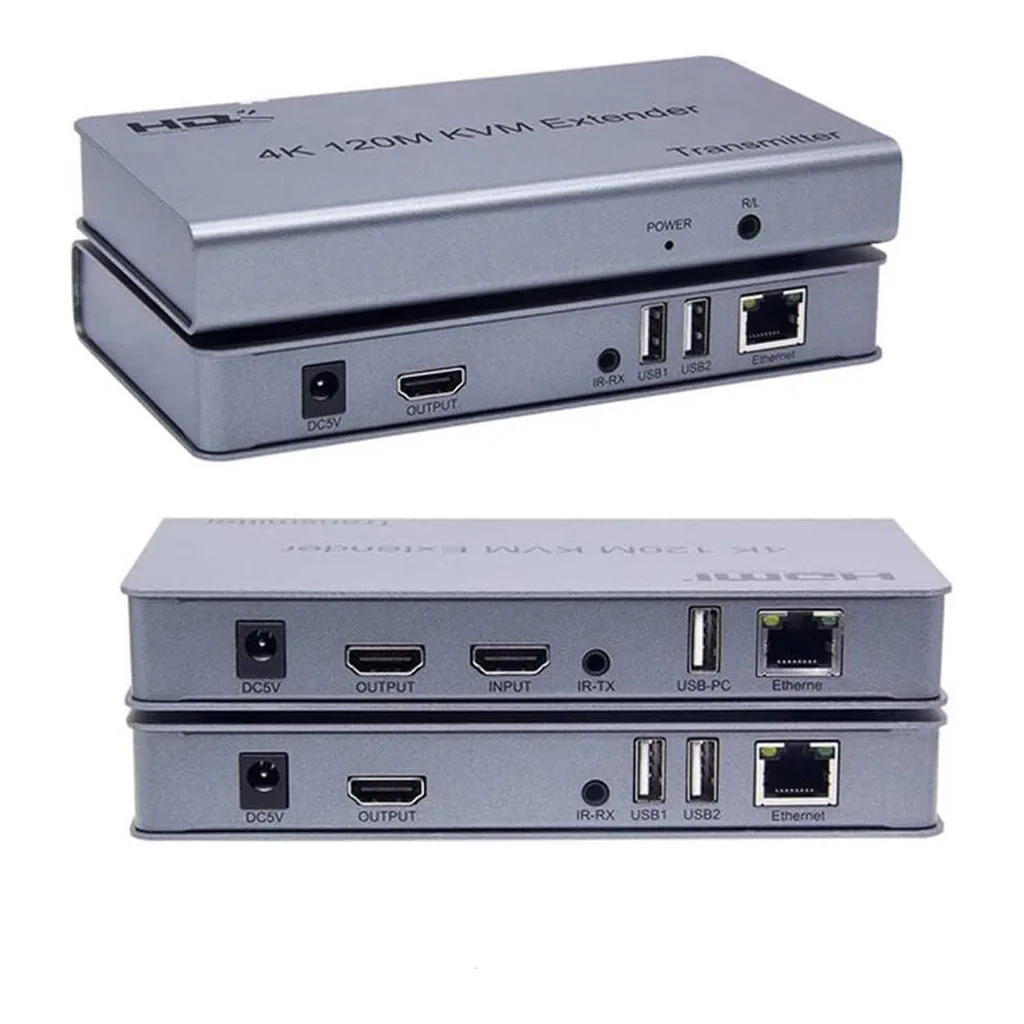 Taradhin 4K HDMI KVM Extender over Cat5e/Cat6, 120m Long-Range, USB Keyboard & Mouse, IR Remote, Professional Transmitter for Office, Classroom, Home Theater | 4k120extender – Gallery image 3 Taradhin 4K HDMI KVM Extender over Cat5e/Cat6, 120m Long-Range, USB Keyboard & Mouse, IR Remote, Professional Transmitter for Office, Classroom, Home Theater | 4k120extender – Gallery image 3