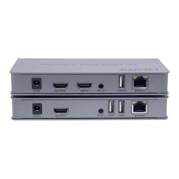 Taradhin 4K HDMI KVM Extender over Cat5e/Cat6, 120m Long-Range, USB Keyboard & Mouse, IR Remote, Professional Transmitter for Office, Classroom, Home Theater | 4k120extender – Main image Taradhin 4K HDMI KVM Extender over Cat5e/Cat6, 120m Long-Range, USB Keyboard & Mouse, IR Remote, Professional Transmitter for Office, Classroom, Home Theater | 4k120extender – Main image