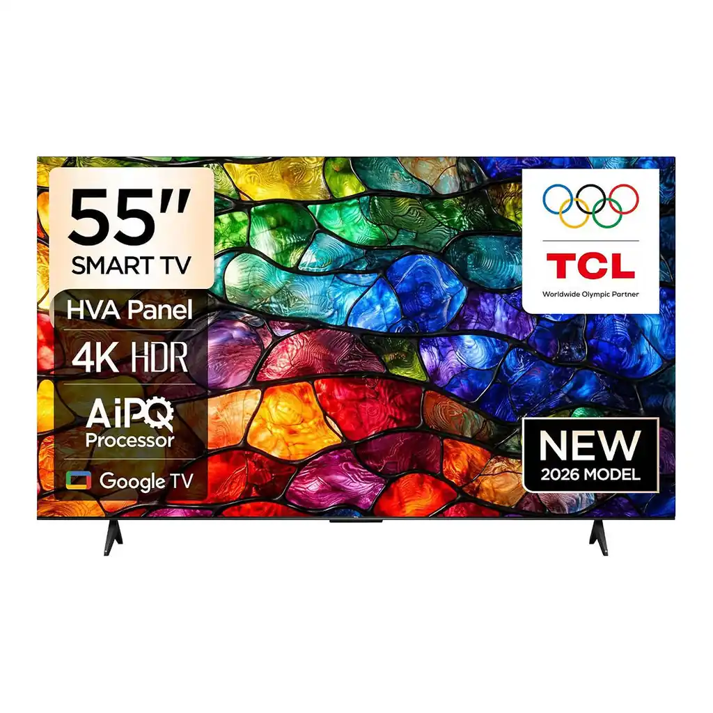 TCL P61L Google TV, 55" 4K HDR Display, AiPQ Processor, 16GB ROM + 2GB RAM, HDR10+ & HLG, Dolby Audio, HDMI 2.1, Game Master, Google Assistant, Bluetooth 5.4, Black – Main image TCL P61L Google TV, 55" 4K HDR Display, AiPQ Processor, 16GB ROM + 2GB RAM, HDR10+ & HLG, Dolby Audio, HDMI 2.1, Game Master, Google Assistant, Bluetooth 5.4, Black – Main image