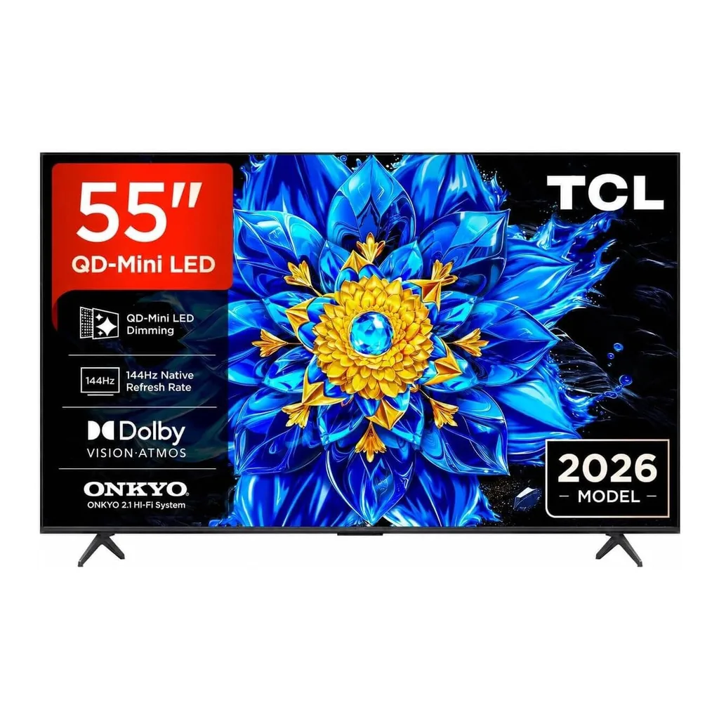 TCL P81L Google TV, 55" QD-Mini LED 4K Display, Dolby Vision Atmos, HDMI 2.1, 93% DCI-P3, AMD FreeSync, Game Master Mode, Bluetooth 5.4, HDR10+, Google TV, Black – Main image TCL P81L Google TV, 55" QD-Mini LED 4K Display, Dolby Vision Atmos, HDMI 2.1, 93% DCI-P3, AMD FreeSync, Game Master Mode, Bluetooth 5.4, HDR10+, Google TV, Black – Main image