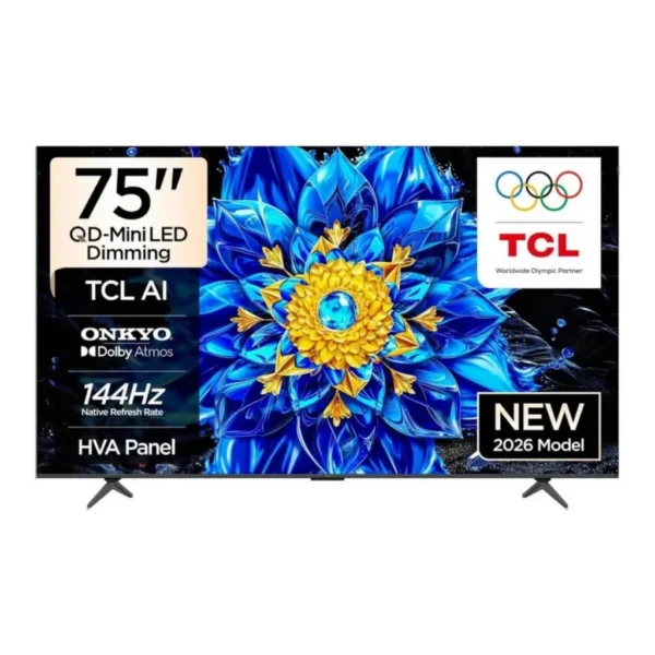 TCL P81L Google TV, 75" QD-Mini LED 4K Display, Dolby Vision Atmos, HDMI 2.1, 93% DCI-P3, ONKYO Hi-Fi Audio, Game Master Mode, Bluetooth 5.4, HDR10+, Google TV, Black – Main image TCL P81L Google TV, 75" QD-Mini LED 4K Display, Dolby Vision Atmos, HDMI 2.1, 93% DCI-P3, ONKYO Hi-Fi Audio, Game Master Mode, Bluetooth 5.4, HDR10+, Google TV, Black – Main image