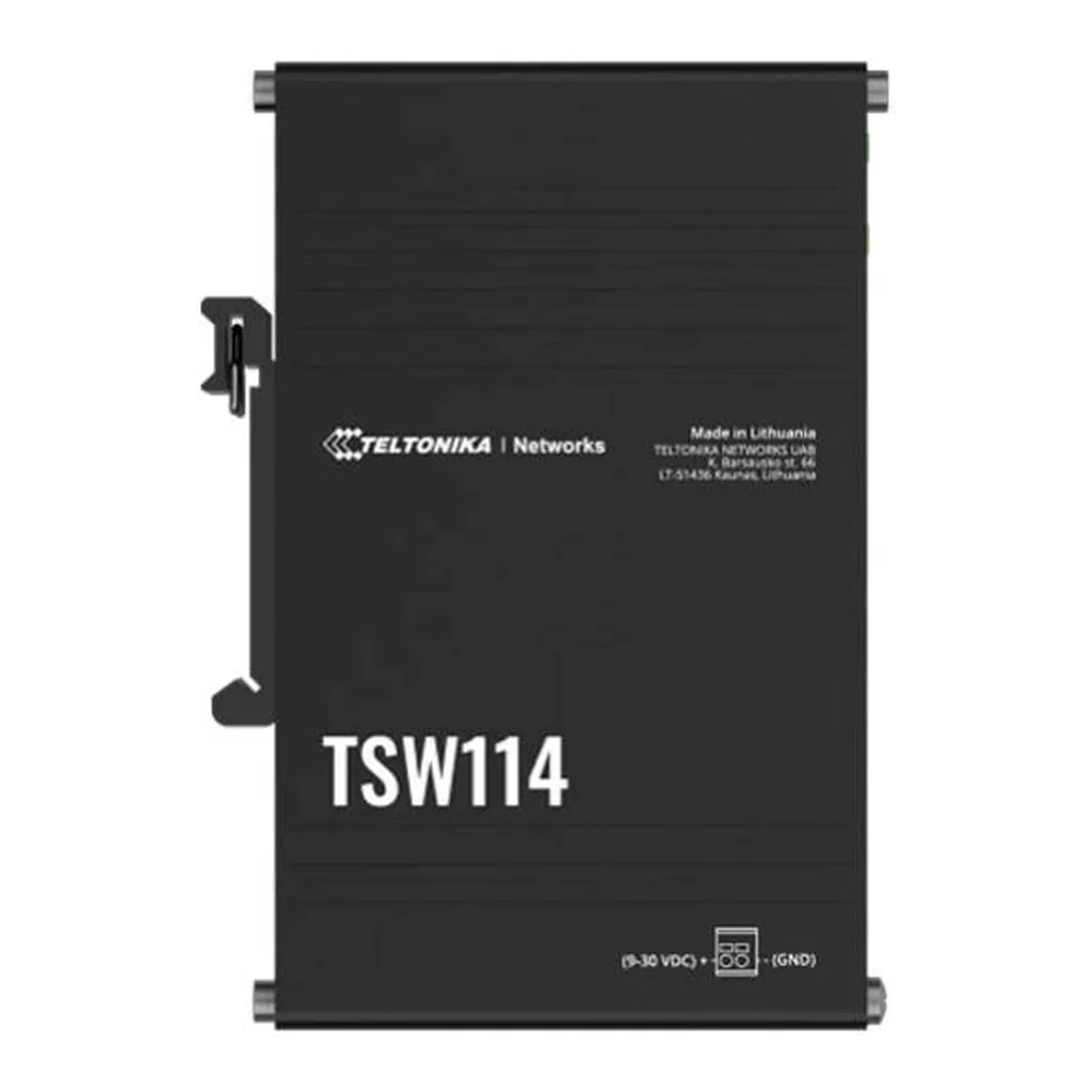Teltonika TSW114 Gigabit DIN-Rail Switch – Gallery image 1 Teltonika TSW114 Gigabit DIN-Rail Switch – Gallery image 1