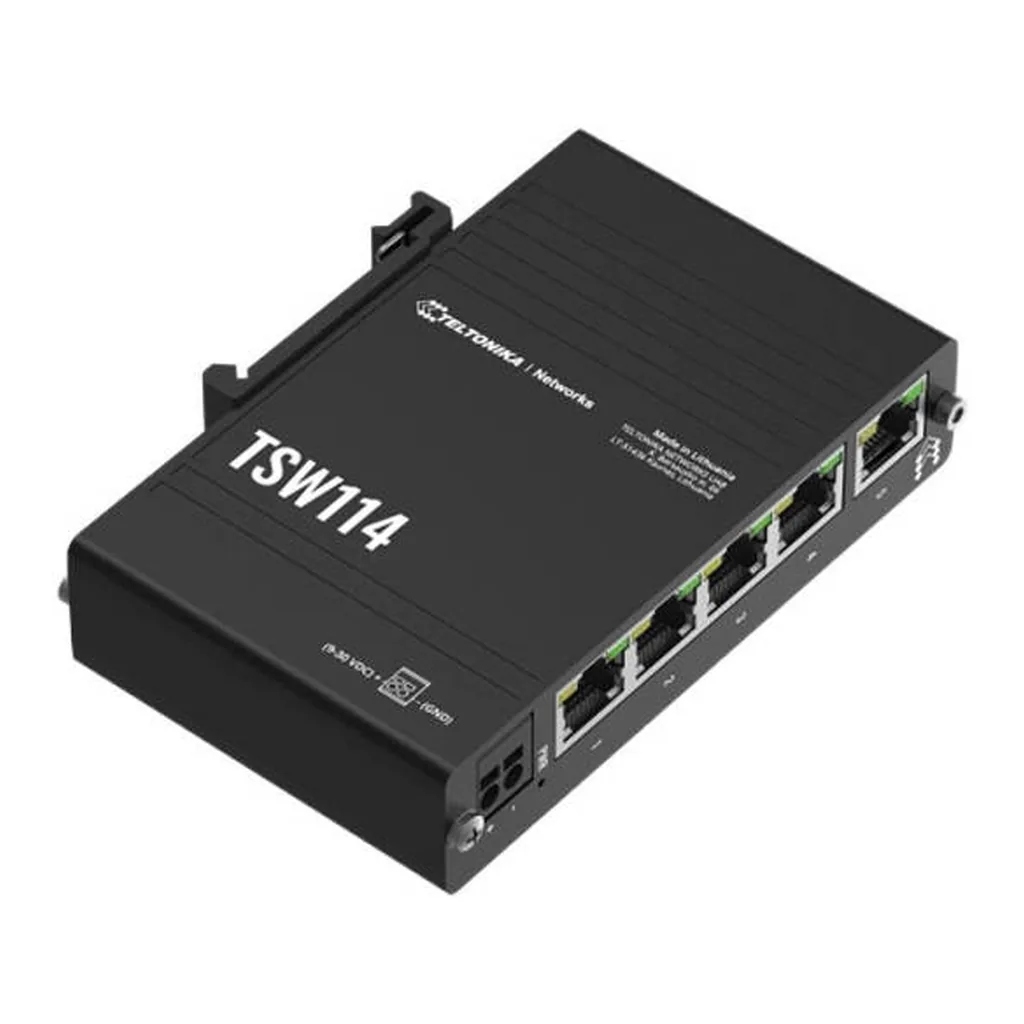 Teltonika TSW114 Gigabit DIN-Rail Switch – Gallery image 2 Teltonika TSW114 Gigabit DIN-Rail Switch – Gallery image 2