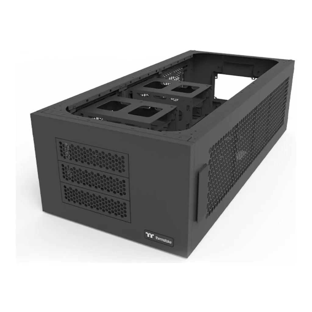 Thermaltake AX100 Pedestal PC Case Expansion Module, Up to 560mm Radiator Support, 8x 120mm or 140mm Fans, 8x 3.5 Inches or 2.5 Inches Drives, Black | CA-11C-00D1NN-00 – Gallery image 1 Thermaltake AX100 Pedestal PC Case Expansion Module, Up to 560mm Radiator Support, 8x 120mm or 140mm Fans, 8x 3.5 Inches or 2.5 Inches Drives, Black | CA-11C-00D1NN-00 – Gallery image 1