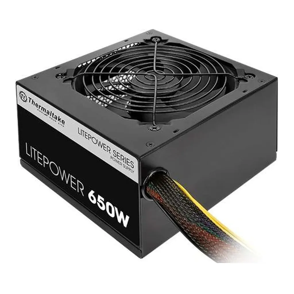Thermaltake Litepower 650W Power Supply, Non Modular, ATX 2.3 & EPS, Active-PFC, PSU, 12cm, EU/Non, 80PLUS Black | PS-LTP-0650NPCNUK-2 – Gallery image 1 Thermaltake Litepower 650W Power Supply, Non Modular, ATX 2.3 & EPS, Active-PFC, PSU, 12cm, EU/Non, 80PLUS Black | PS-LTP-0650NPCNUK-2 – Gallery image 1