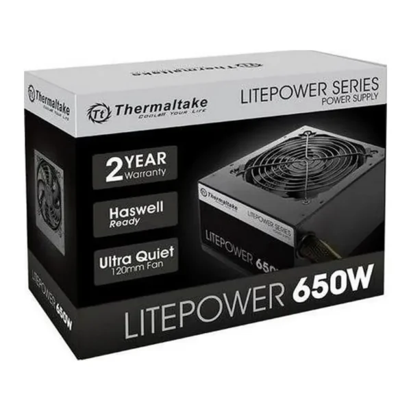 Thermaltake Litepower 650W Power Supply, Non Modular, ATX 2.3 & EPS, Active-PFC, PSU, 12cm, EU/Non, 80PLUS Black | PS-LTP-0650NPCNUK-2 – Main image Thermaltake Litepower 650W Power Supply, Non Modular, ATX 2.3 & EPS, Active-PFC, PSU, 12cm, EU/Non, 80PLUS Black | PS-LTP-0650NPCNUK-2 – Main image
