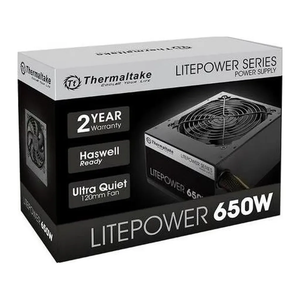Thermaltake Litepower 650W Power Supply, Non Modular, ATX 2.3 & EPS, Active-PFC, PSU, 12cm, EU/Non, 80PLUS Black | PS-LTP-0650NPCNUK-2 – Main image Thermaltake Litepower 650W Power Supply, Non Modular, ATX 2.3 & EPS, Active-PFC, PSU, 12cm, EU/Non, 80PLUS Black | PS-LTP-0650NPCNUK-2 – Main image