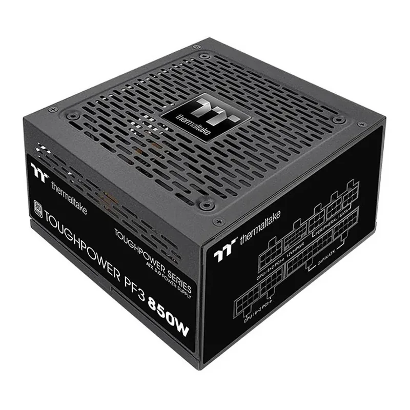 Thermaltake Toughpower PF3 Platinum Full Modular Power Supply, 850W Output Capacity, Compact Design, PCIe Gen 5.0 Ready, Active PFC, Black | PS-TPD-0850FNFAPK-3 – Main image Thermaltake Toughpower PF3 Platinum Full Modular Power Supply, 850W Output Capacity, Compact Design, PCIe Gen 5.0 Ready, Active PFC, Black | PS-TPD-0850FNFAPK-3 – Main image
