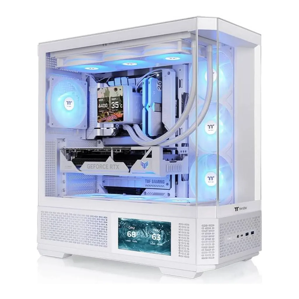 Thermaltake View 370 TG ARGB Mid Tower Chassis, ATX Tempered Glass Gaming PC Case, Snow | CA-11N-00M6WN-00 – Main image Thermaltake View 370 TG ARGB Mid Tower Chassis, ATX Tempered Glass Gaming PC Case, Snow | CA-11N-00M6WN-00 – Main image