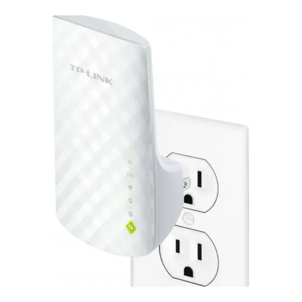 TP-Link AC750 Mesh Wi-Fi Range Extender, Dual-Band Connectivity, 2.4GHz & 5GHz Frequency, 3x Antenna, Up to 433Mbps Signal Rate, 1x Ethernet Port, White | RE200 – Main image TP-Link AC750 Mesh Wi-Fi Range Extender, Dual-Band Connectivity, 2.4GHz & 5GHz Frequency, 3x Antenna, Up to 433Mbps Signal Rate, 1x Ethernet Port, White | RE200 – Main image