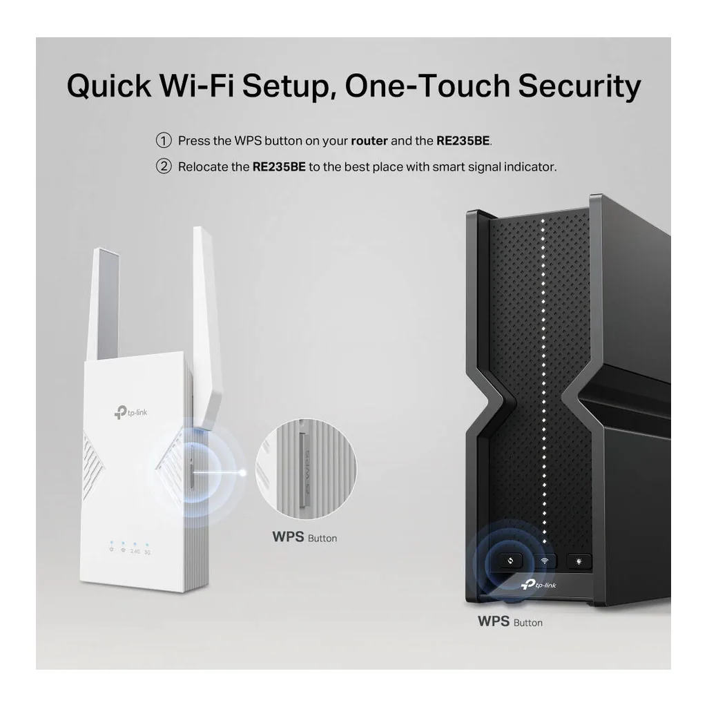 TP-Link Archer RE235BE BE3600 Dual-Band WiFi 7 Range Extender, 3.6Gbps Wireless Signal Booster, Multi-Link Operation (MLO), 2.5Gbps Ethernet Port, 4x External Antennas, White | RE235BE – Gallery image 9 TP-Link Archer RE235BE BE3600 Dual-Band WiFi 7 Range Extender, 3.6Gbps Wireless Signal Booster, Multi-Link Operation (MLO), 2.5Gbps Ethernet Port, 4x External Antennas, White | RE235BE – Gallery image 9