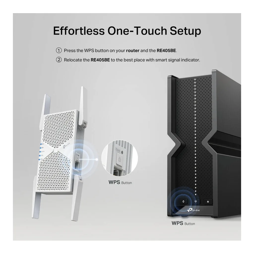 TP-Link Archer RE405BE WiFi 7 Range Extender BE7200, High Performance Dual-Band Signal Booster with 6GHz Ready Architecture, 2.5G Port, MLO Technology and EasyMesh Integration, White | RE405BE – Gallery image 8 TP-Link Archer RE405BE WiFi 7 Range Extender BE7200, High Performance Dual-Band Signal Booster with 6GHz Ready Architecture, 2.5G Port, MLO Technology and EasyMesh Integration, White | RE405BE – Gallery image 8