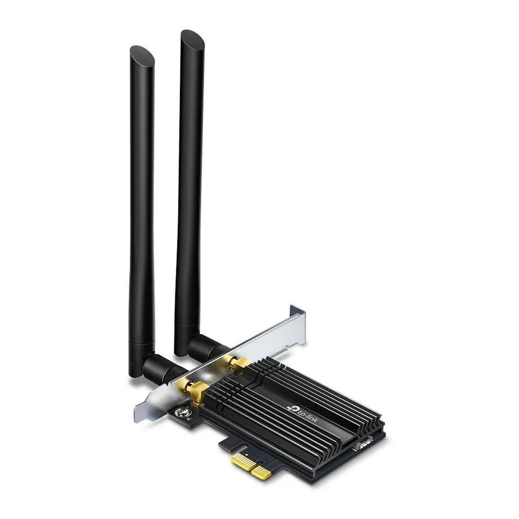 TP-Link Archer TX50E AX3000 Wi-Fi 6 Bluetooth 5.2 PCIe Adapter for PC with Heat Sink, MU-MIMO, Ultra-Low Latency, Supports Windows 10(64bit) Only – Gallery image 1 TP-Link Archer TX50E AX3000 Wi-Fi 6 Bluetooth 5.2 PCIe Adapter for PC with Heat Sink, MU-MIMO, Ultra-Low Latency, Supports Windows 10(64bit) Only – Gallery image 1