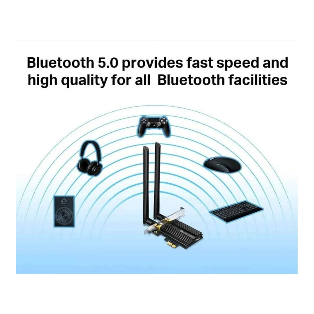 TP-Link Archer TX50E AX3000 Wi-Fi 6 Bluetooth 5.2 PCIe Adapter for PC with Heat Sink, MU-MIMO, Ultra-Low Latency, Supports Windows 10(64bit) Only – Gallery image 9 TP-Link Archer TX50E AX3000 Wi-Fi 6 Bluetooth 5.2 PCIe Adapter for PC with Heat Sink, MU-MIMO, Ultra-Low Latency, Supports Windows 10(64bit) Only – Gallery image 9