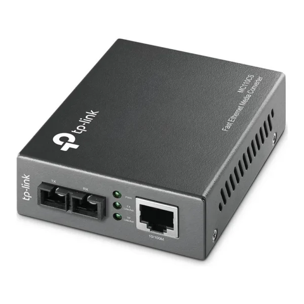 TP-Link MC110CS Media Converter: SFP to RJ45, Connects Fiber to Copper, 10/100 Mb/s, Full-Duplex, Extends Fiber 12.5 Miles, 1310nm, Grey | MC110CS – Main image TP-Link MC110CS Media Converter: SFP to RJ45, Connects Fiber to Copper, 10/100 Mb/s, Full-Duplex, Extends Fiber 12.5 Miles, 1310nm, Grey | MC110CS – Main image