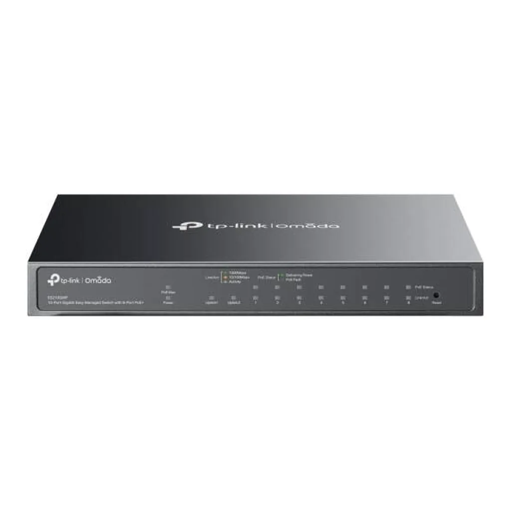 TP-Link Omada ES210GMP 10-Port PoE+ Switch – Main image TP-Link Omada ES210GMP 10-Port PoE+ Switch – Main image
