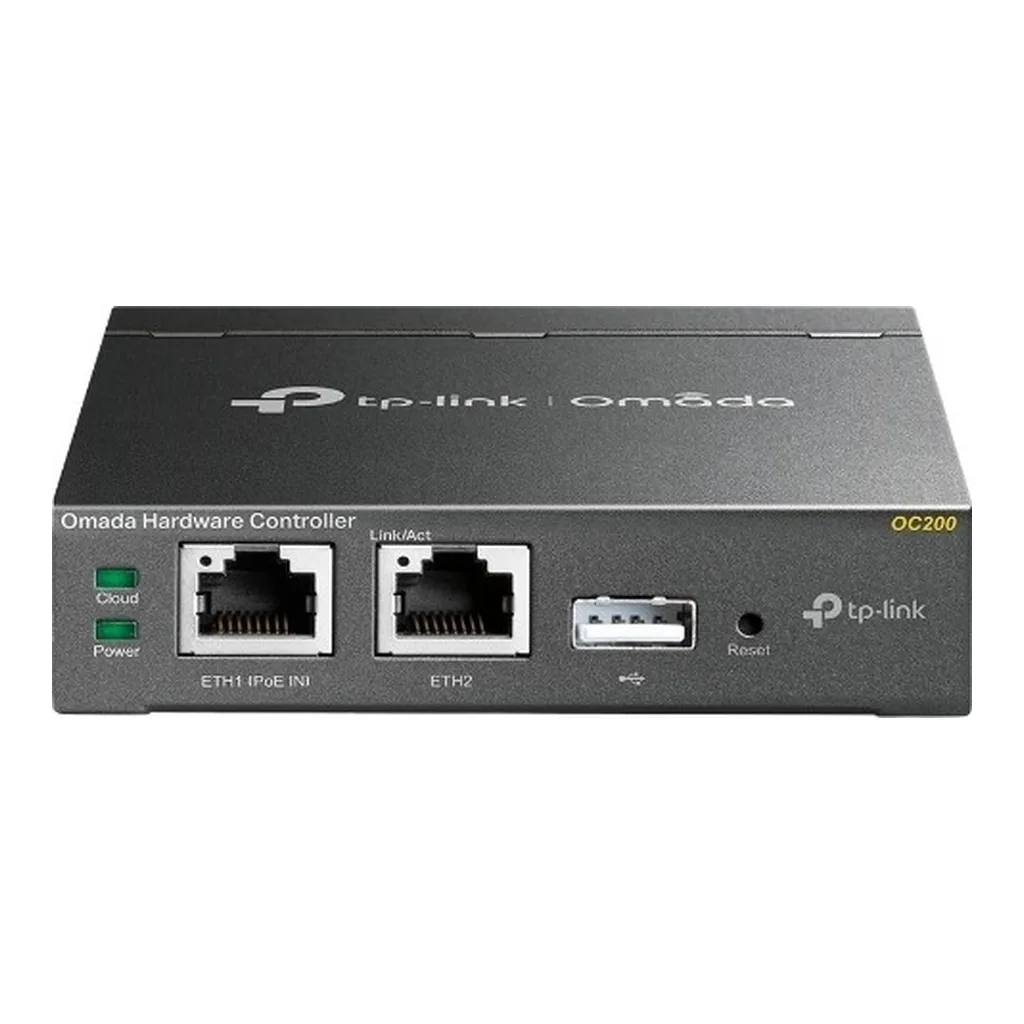 TP-Link Omada Hardware Controller, 2x 10/100Mbps Ethernet Port, 1x USB 2.0 Port, 1x Micro USB Port, Up to 100 Omada Access Points, 20 JetStream Switches, & 10 Omada Routers, Black | OC200 – Main image TP-Link Omada Hardware Controller, 2x 10/100Mbps Ethernet Port, 1x USB 2.0 Port, 1x Micro USB Port, Up to 100 Omada Access Points, 20 JetStream Switches, & 10 Omada Routers, Black | OC200 – Main image