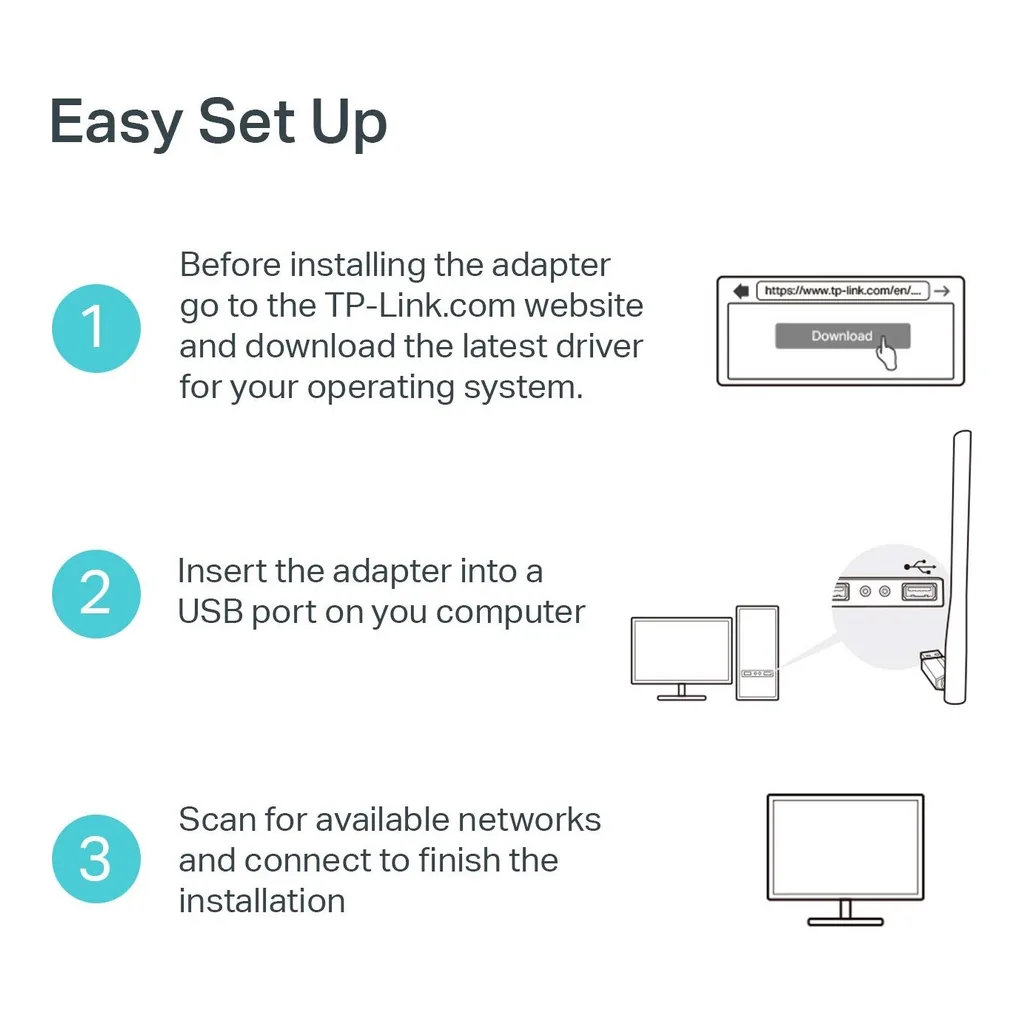TP-Link USB Wifi Adapter for PC AC600 Mbps Wireless Network Adapter for Desktop | Archer T2U Plus – Gallery image 4 TP-Link USB Wifi Adapter for PC AC600 Mbps Wireless Network Adapter for Desktop | Archer T2U Plus – Gallery image 4