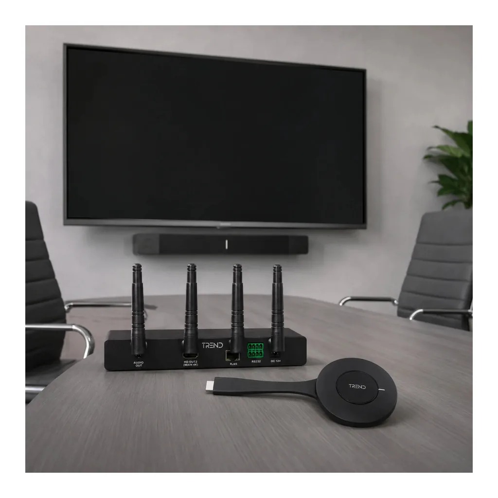 TREND Wireless Conferencing BYOM System, 9-Screen Collaboration Solution, 4K Wireless Presentation, 100M Wireless Range, Screen Rotation Support, 9 TX Connections, Black | TR-MEA100PRO – Gallery image 4 TREND Wireless Conferencing BYOM System, 9-Screen Collaboration Solution, 4K Wireless Presentation, 100M Wireless Range, Screen Rotation Support, 9 TX Connections, Black | TR-MEA100PRO – Gallery image 4