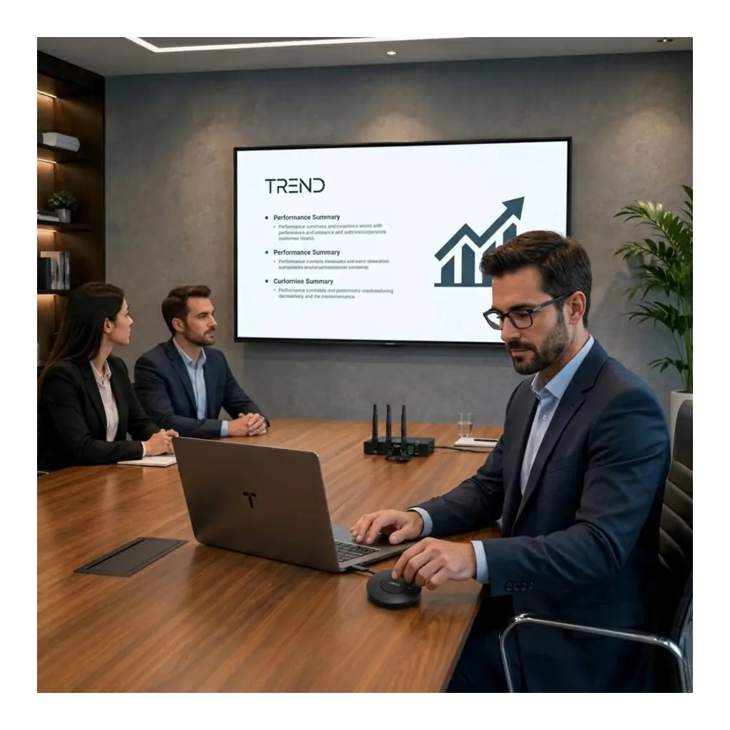 TREND Wireless Conferencing BYOM System, 9-Screen Collaboration Solution, 4K Wireless Presentation, 100M Wireless Range, Screen Rotation Support, 9 TX Connections, Black | TR-MEA100PRO – Gallery image 6 TREND Wireless Conferencing BYOM System, 9-Screen Collaboration Solution, 4K Wireless Presentation, 100M Wireless Range, Screen Rotation Support, 9 TX Connections, Black | TR-MEA100PRO – Gallery image 6