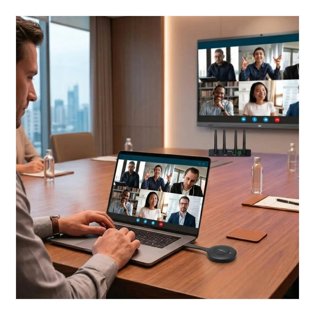 TREND Wireless Conferencing BYOM System, 9-Screen Collaboration Solution, 4K Wireless Presentation, 100M Wireless Range, Screen Rotation Support, 9 TX Connections, Black | TR-MEA100PRO – Gallery image 7 TREND Wireless Conferencing BYOM System, 9-Screen Collaboration Solution, 4K Wireless Presentation, 100M Wireless Range, Screen Rotation Support, 9 TX Connections, Black | TR-MEA100PRO – Gallery image 7