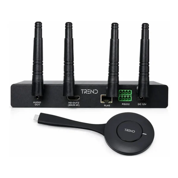 TREND Wireless Conferencing BYOM System, 9-Screen Collaboration Solution, 4K Wireless Presentation, 100M Wireless Range, Screen Rotation Support, 9 TX Connections, Black | TR-MEA100PRO – Main image TREND Wireless Conferencing BYOM System, 9-Screen Collaboration Solution, 4K Wireless Presentation, 100M Wireless Range, Screen Rotation Support, 9 TX Connections, Black | TR-MEA100PRO – Main image
