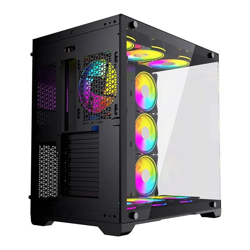 Twisted Minds Bullet-07 Mid Tempered Glass Mid Tower ATX Gaming PC Case, Pre Installed 4x 120mm ARGB Fans, Up to 360mm AIO, 3.5″ HDD* 2 + 2.5″ SSD* 2 Drive Support, USB 3.0+USB-C, Black | TM1-B-S – Gallery image 7 Twisted Minds Bullet-07 Mid Tempered Glass Mid Tower ATX Gaming PC Case, Pre Installed 4x 120mm ARGB Fans, Up to 360mm AIO, 3.5″ HDD* 2 + 2.5″ SSD* 2 Drive Support, USB 3.0+USB-C, Black | TM1-B-S – Gallery image 7