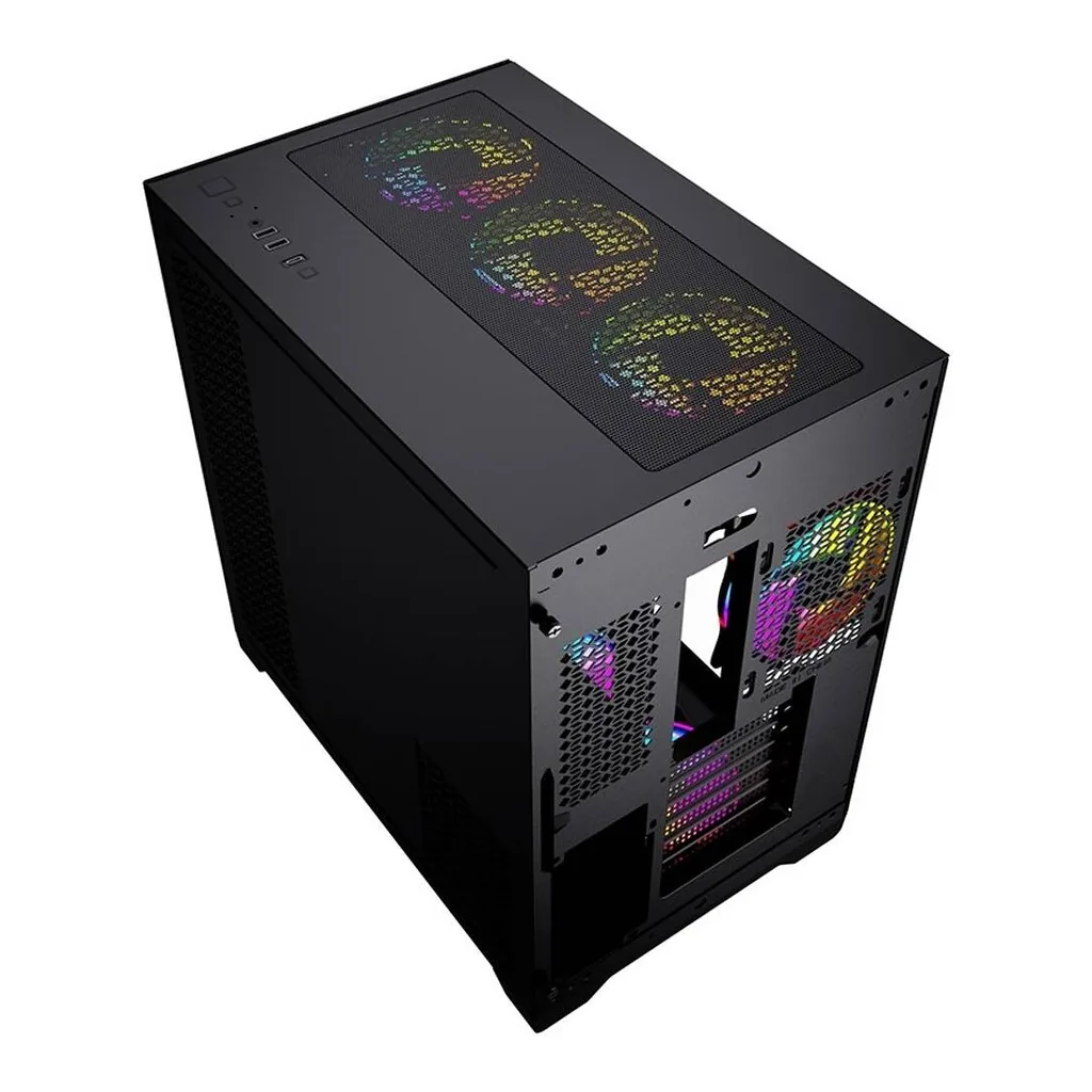 Twisted Minds Bullet-07 Mid Tempered Glass Mid Tower ATX Gaming PC Case, Pre Installed 4x 120mm ARGB Fans, Up to 360mm AIO, 3.5″ HDD* 2 + 2.5″ SSD* 2 Drive Support, USB 3.0+USB-C, Black | TM1-B-S – Gallery image 8 Twisted Minds Bullet-07 Mid Tempered Glass Mid Tower ATX Gaming PC Case, Pre Installed 4x 120mm ARGB Fans, Up to 360mm AIO, 3.5″ HDD* 2 + 2.5″ SSD* 2 Drive Support, USB 3.0+USB-C, Black | TM1-B-S – Gallery image 8