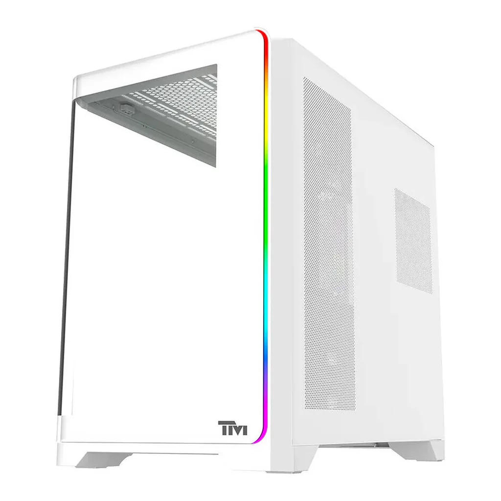 Twisted Minds Flux Mid Tower Gaming Case, ATX PC Case with ARGB Lighting & Advanced Cooling Support, White | TM-FLUX-W – Gallery image 1 Twisted Minds Flux Mid Tower Gaming Case, ATX PC Case with ARGB Lighting & Advanced Cooling Support, White | TM-FLUX-W – Gallery image 1