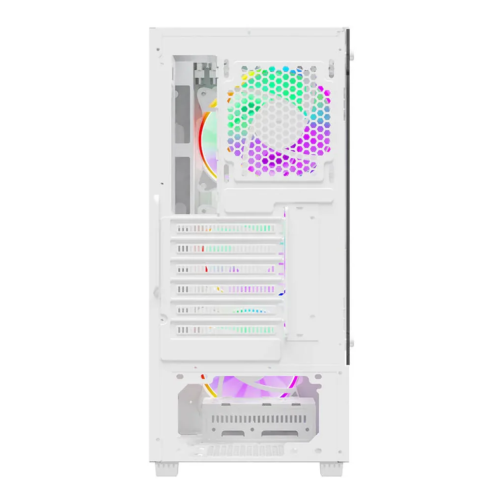 Twisted Minds Nova Mid Tower Gaming Case, ATX PC Case with ARGB Lighting & Tempered Glass Design, White | TM-NOVA-W – Gallery image 4 Twisted Minds Nova Mid Tower Gaming Case, ATX PC Case with ARGB Lighting & Tempered Glass Design, White | TM-NOVA-W – Gallery image 4