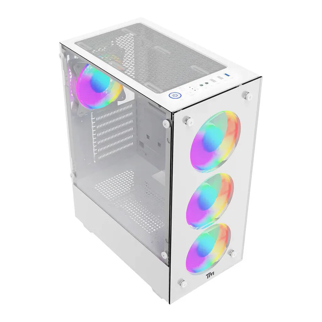 Twisted Minds Nova Mid Tower Gaming Case, ATX PC Case with ARGB Lighting & Tempered Glass Design, White | TM-NOVA-W – Gallery image 5 Twisted Minds Nova Mid Tower Gaming Case, ATX PC Case with ARGB Lighting & Tempered Glass Design, White | TM-NOVA-W – Gallery image 5