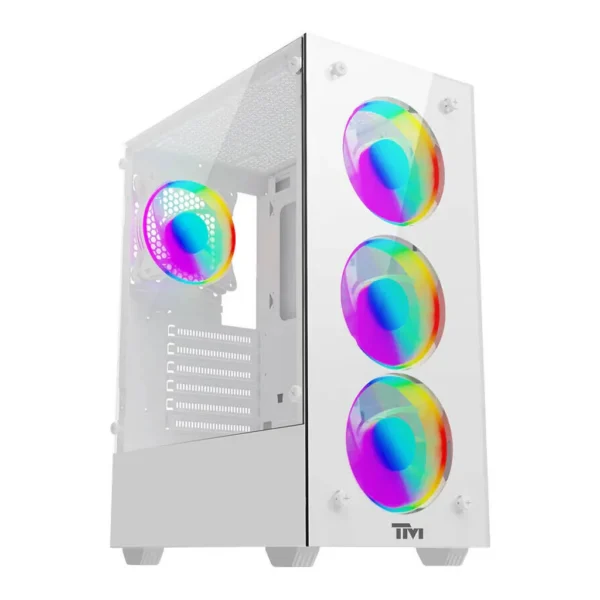 Twisted Minds Nova Mid Tower Gaming Case, ATX PC Case with ARGB Lighting & Tempered Glass Design, White | TM-NOVA-W – Main image Twisted Minds Nova Mid Tower Gaming Case, ATX PC Case with ARGB Lighting & Tempered Glass Design, White | TM-NOVA-W – Main image